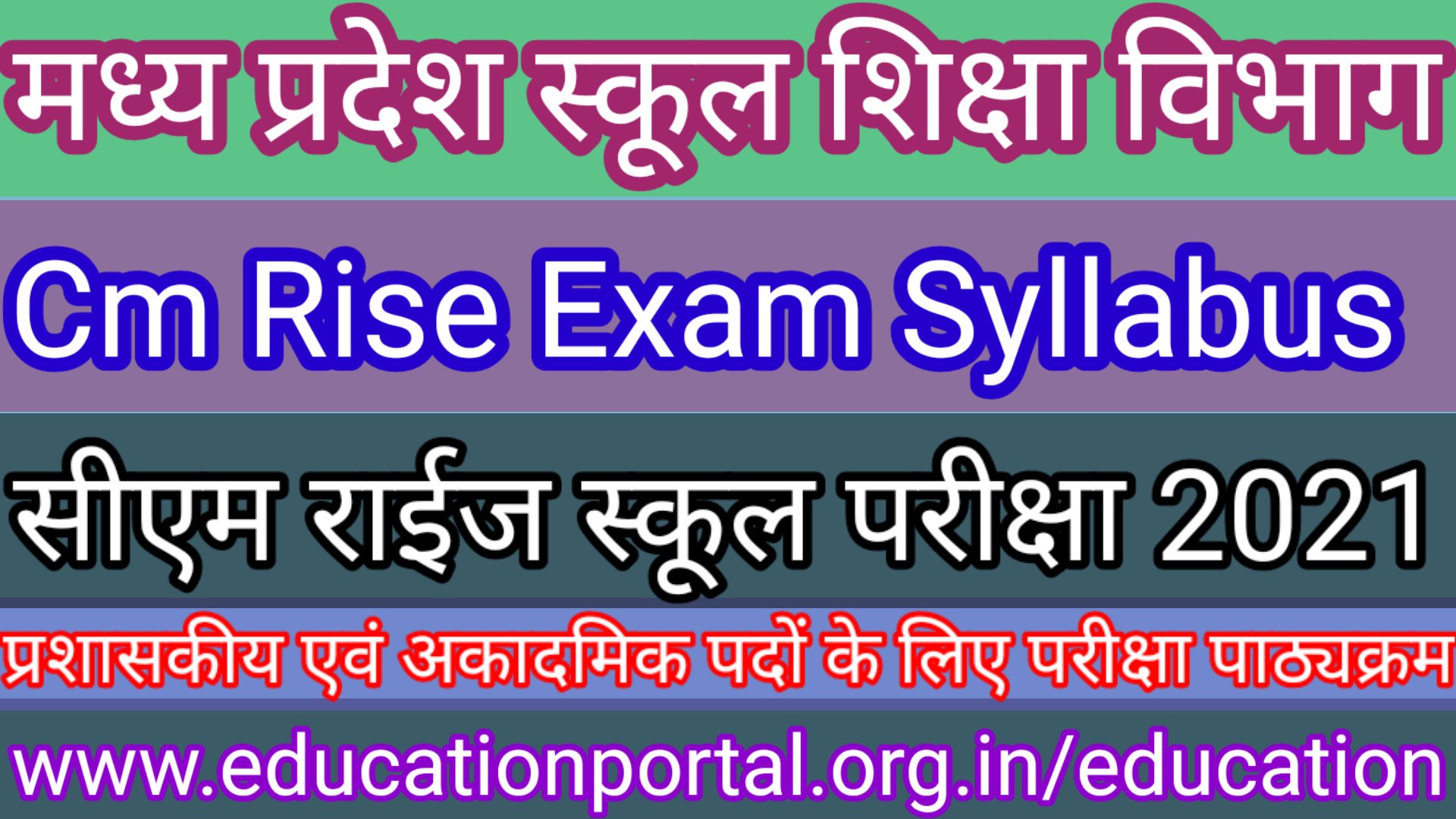 CM Rise School Teacher Selection Test Syllabus सीएम राइज स्कूल शिक्षक परीक्षा पाठ्यक्रम 2021, 7 नवंबर को आयोजित होगी परीक्षा