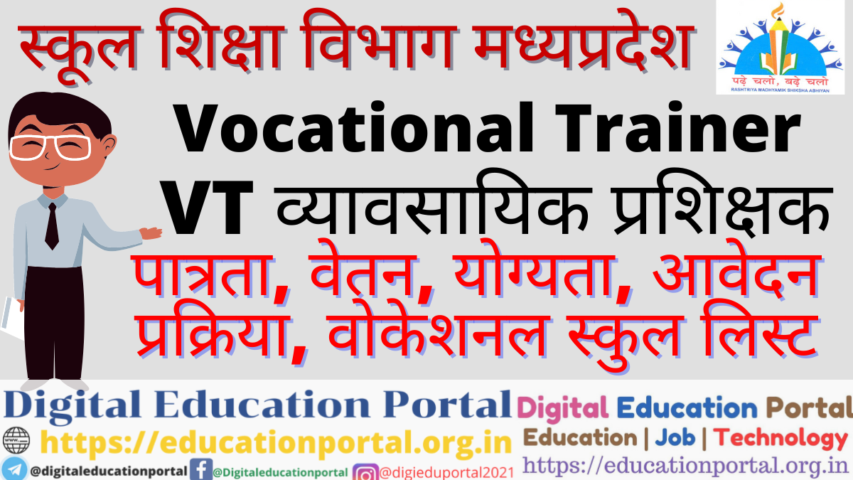Vocational Trainer Vacancy : व्यावसायिक प्रशिक्षक - Vocational School List, योग्यता एवं आवेदन की शर्तें