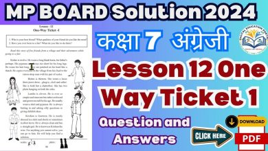 MP Board Class 7 English Lesson 12 One Way Ticket 1 : Question and Answers, PDF FILE DOWNLOAD